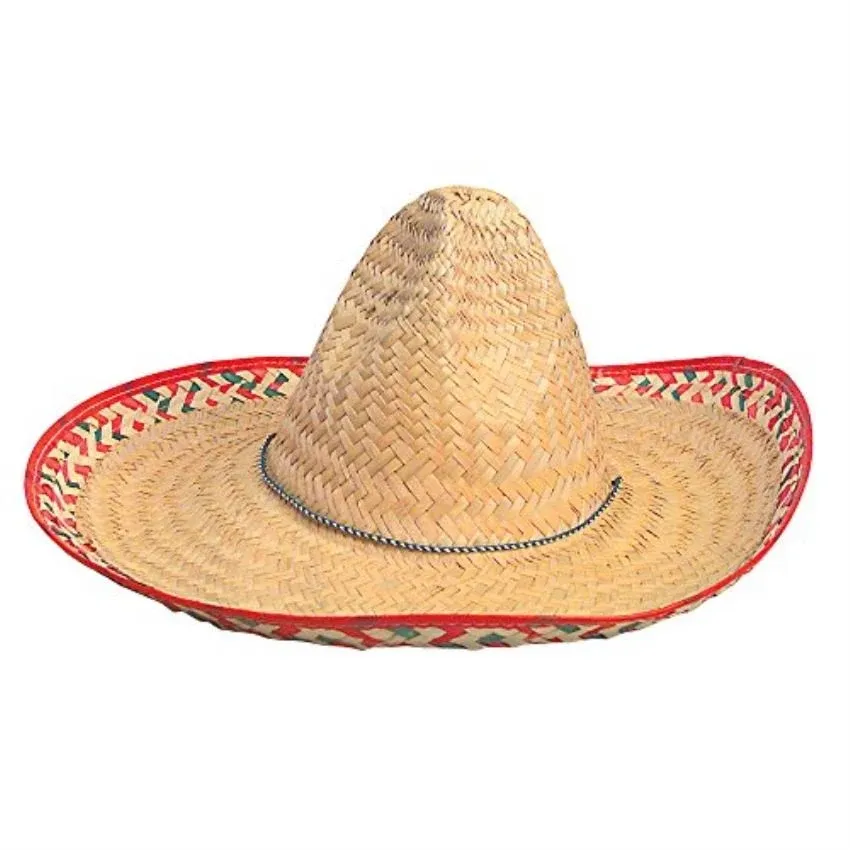 Embroidered Woven Straw Sombreros Adult