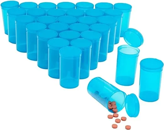 30 Botellas Vacías para Pastillas con Tapa a Presion Envases de Medicamentos
