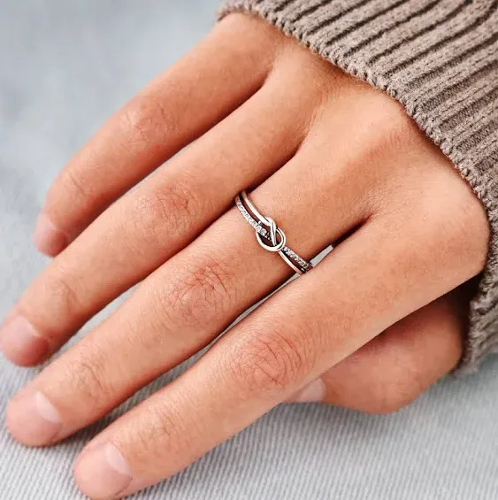 Mother & Daughter Love Knot Ring - Promise Ring -Gift For Mum - Gift From Daughter - Gift From Mom Dad - Christmas Gift - Graduation Gift