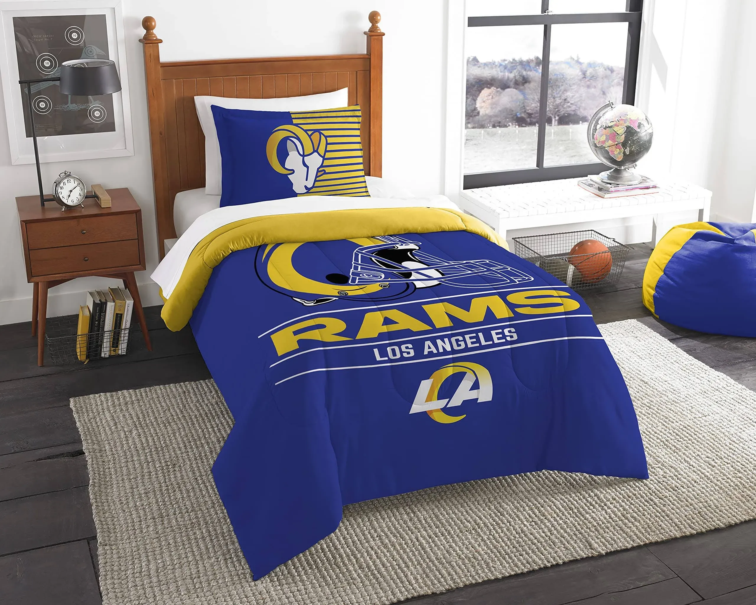 Northwest NFL Los Angeles Rams Draft Comforter &amp; Sham Set, Twin