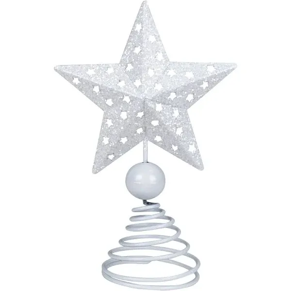 Transpac Glitter Star Die Cut 10 Inch Metal Tree Topper