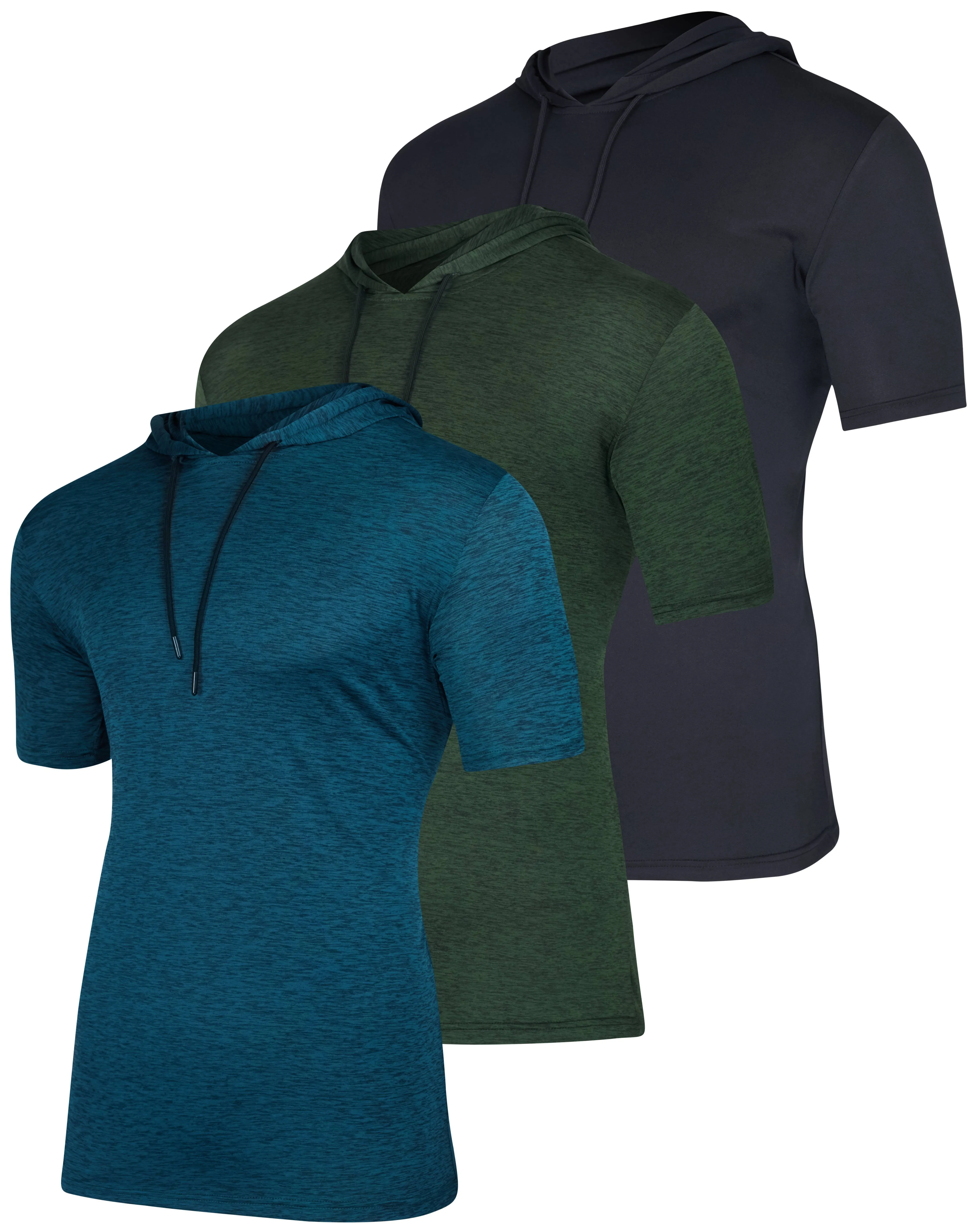 Real Essentials Men's Dry Fit Short Sleeve Active Athletic Hoodie