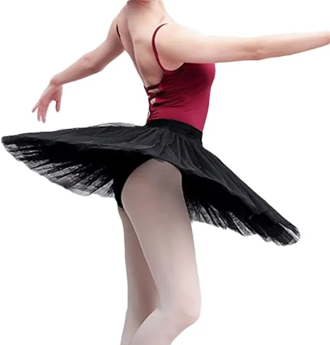 WENDYWU Women Professional Swan Ballet Tutu Skirt Hard Organdy Platter Perfor...