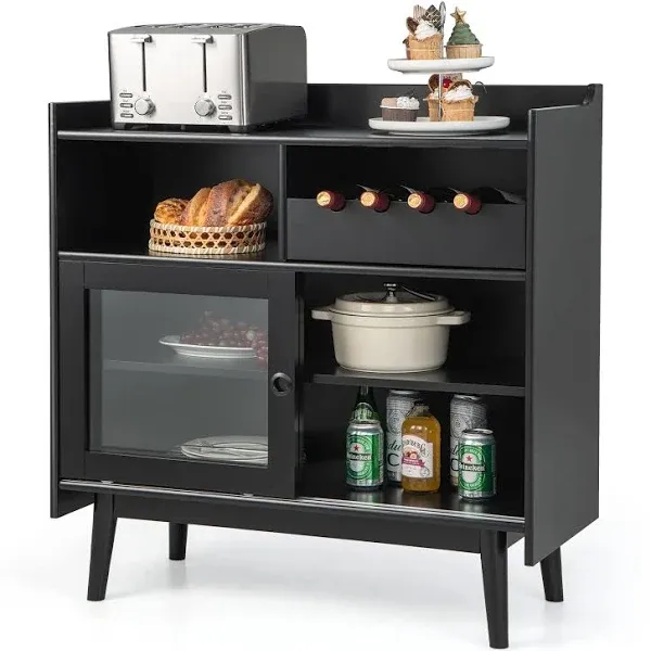 Giantex Buffet Sideboard, Modern Coffee Bar Storage Cabinet, Modern-Sliding Door ...