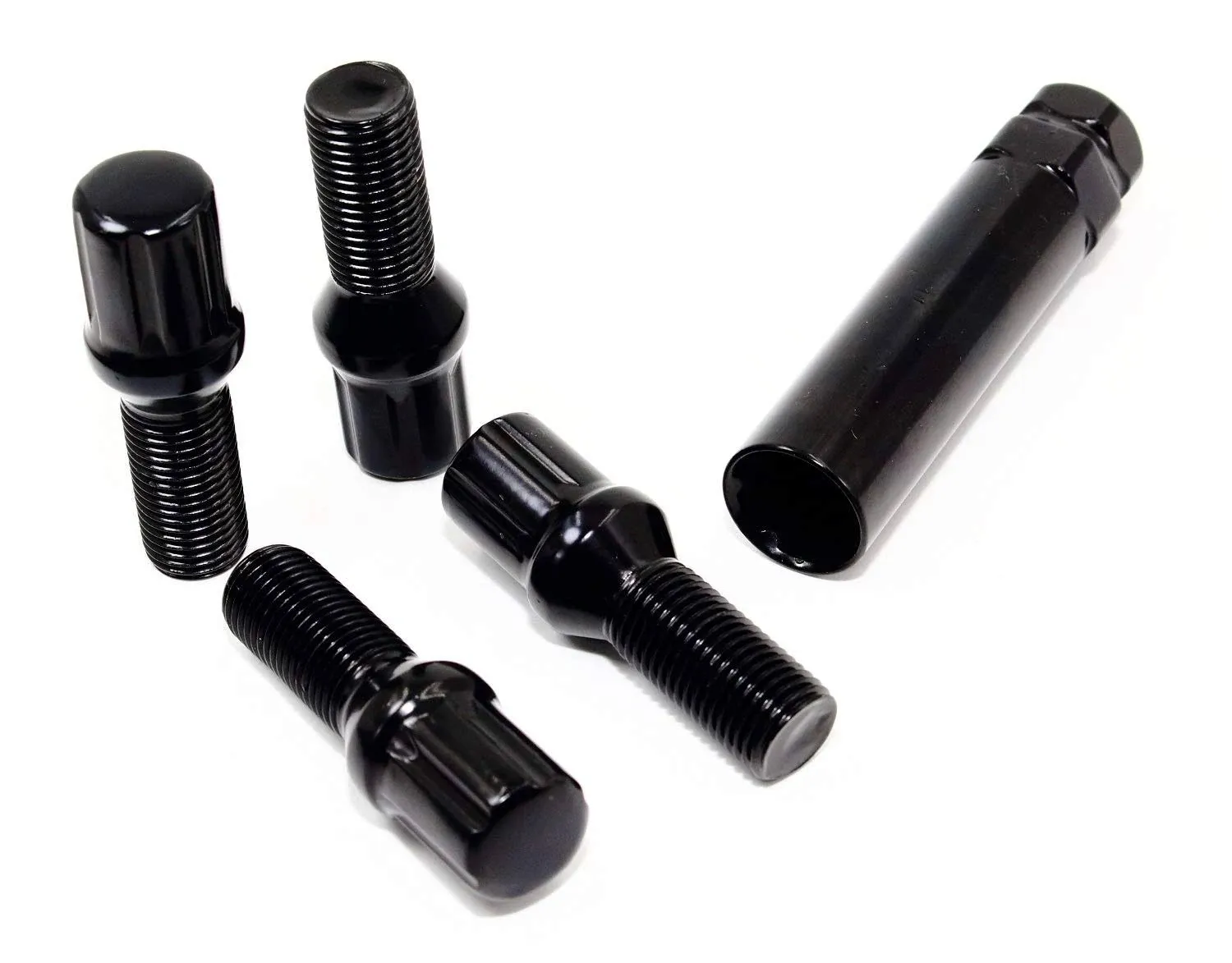 20 14x1.5 Veritek 28mm Black Spline Lug Bolts for Aftermarket Wheels Mercedes