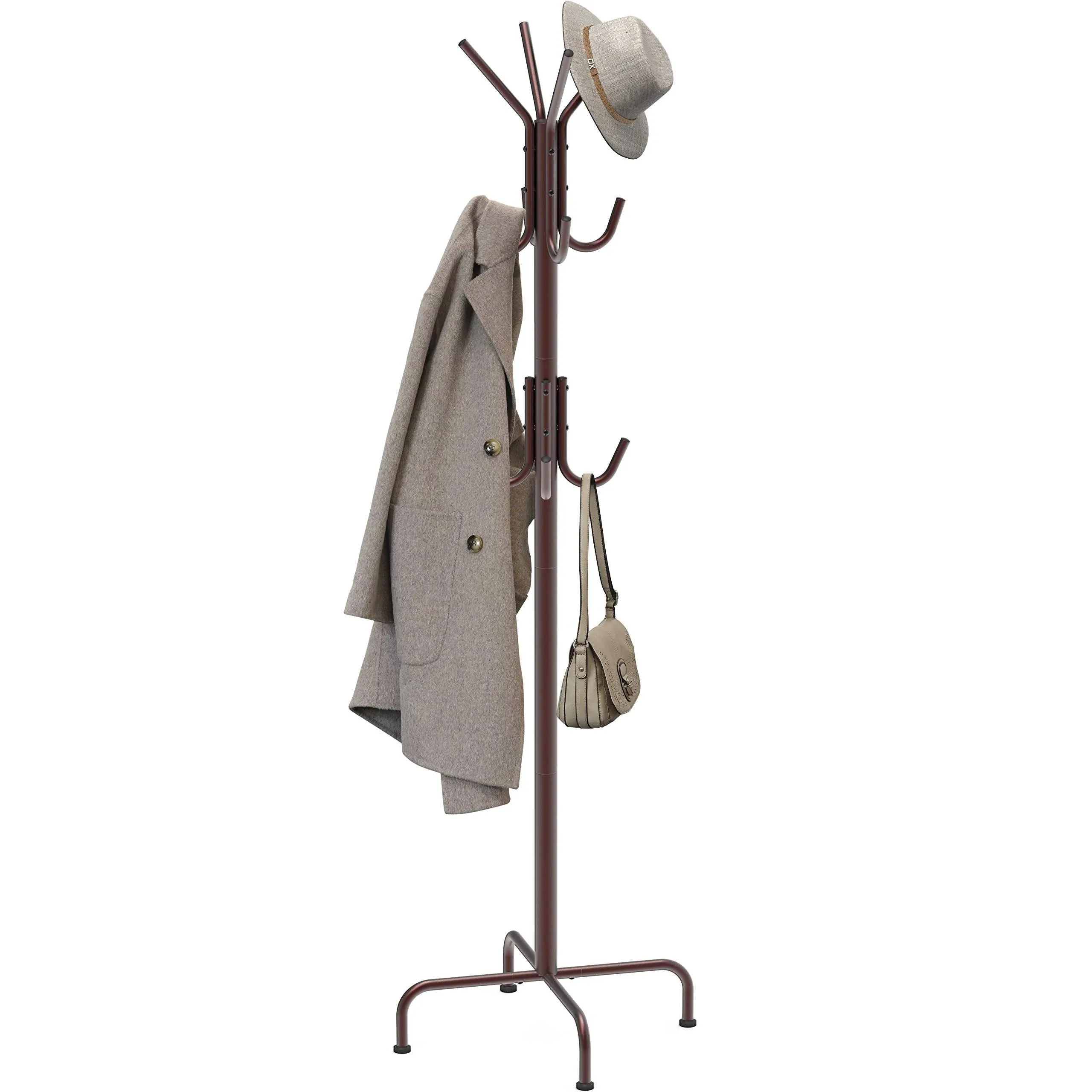 Simplehouseware Standing Coat and Hat Hanger Organizer Rack, Bronze