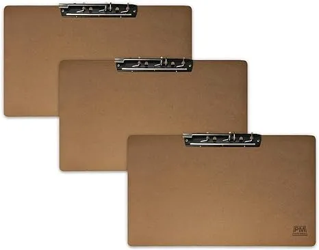 "Paper Merlin Ledger Clipboard 11'' x 19'' - Horizontal MDF 11x17 Clipboard with Large Clip (3 Pack)"