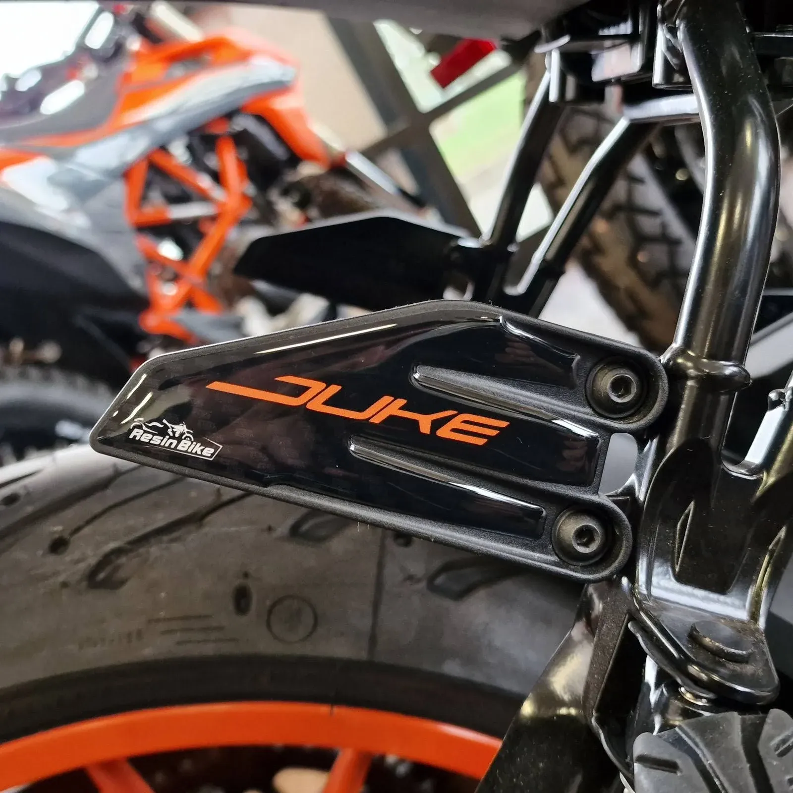 Motorcycle 3D Stickers Compatible with KTM Duke 125 200 250 390 2021 2022. Door Sill Protections from Impact and Scratches. Resin Stickers - Made in Italy