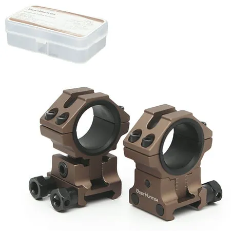 WestHunter WH201 Adjustable Height Picatinny Scope Rings  1 Inch 30 mm | Brown