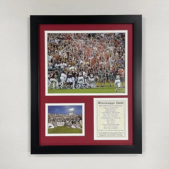 Mississippi State Bulldogs Baseball | 2021 CWS National Champions | 12"x15" Framed Photo Collage