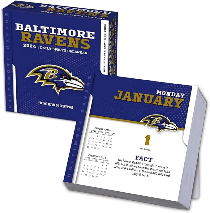 Turner Licensing,  NFL Baltimore Ravens 2024 Desk Calendar