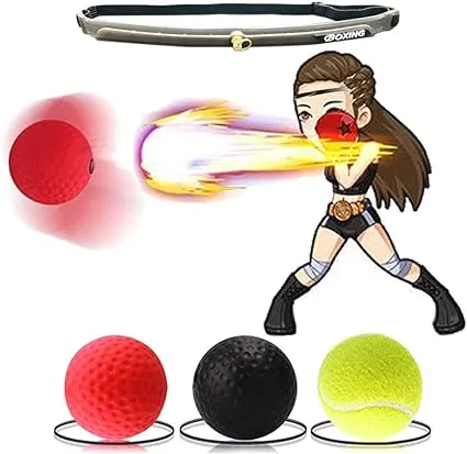 HanQ Boxing Reflex Ball 3 Balls Difficulty Level Boxing Ball with Headband Suit ...