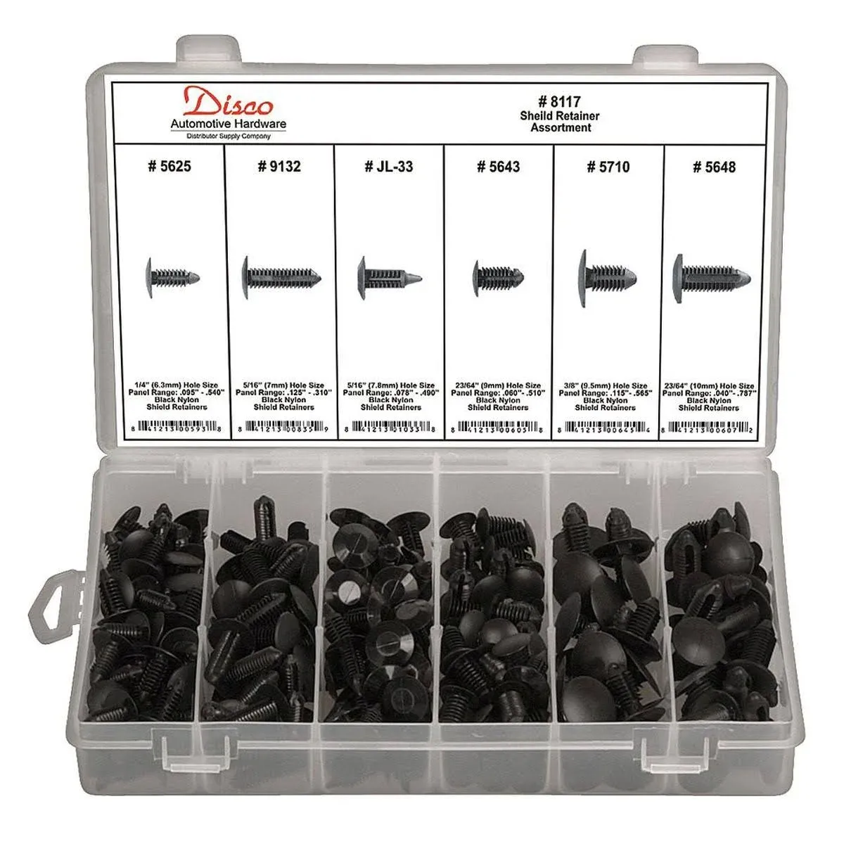 8117 210 PC Shield Retainer Assortment