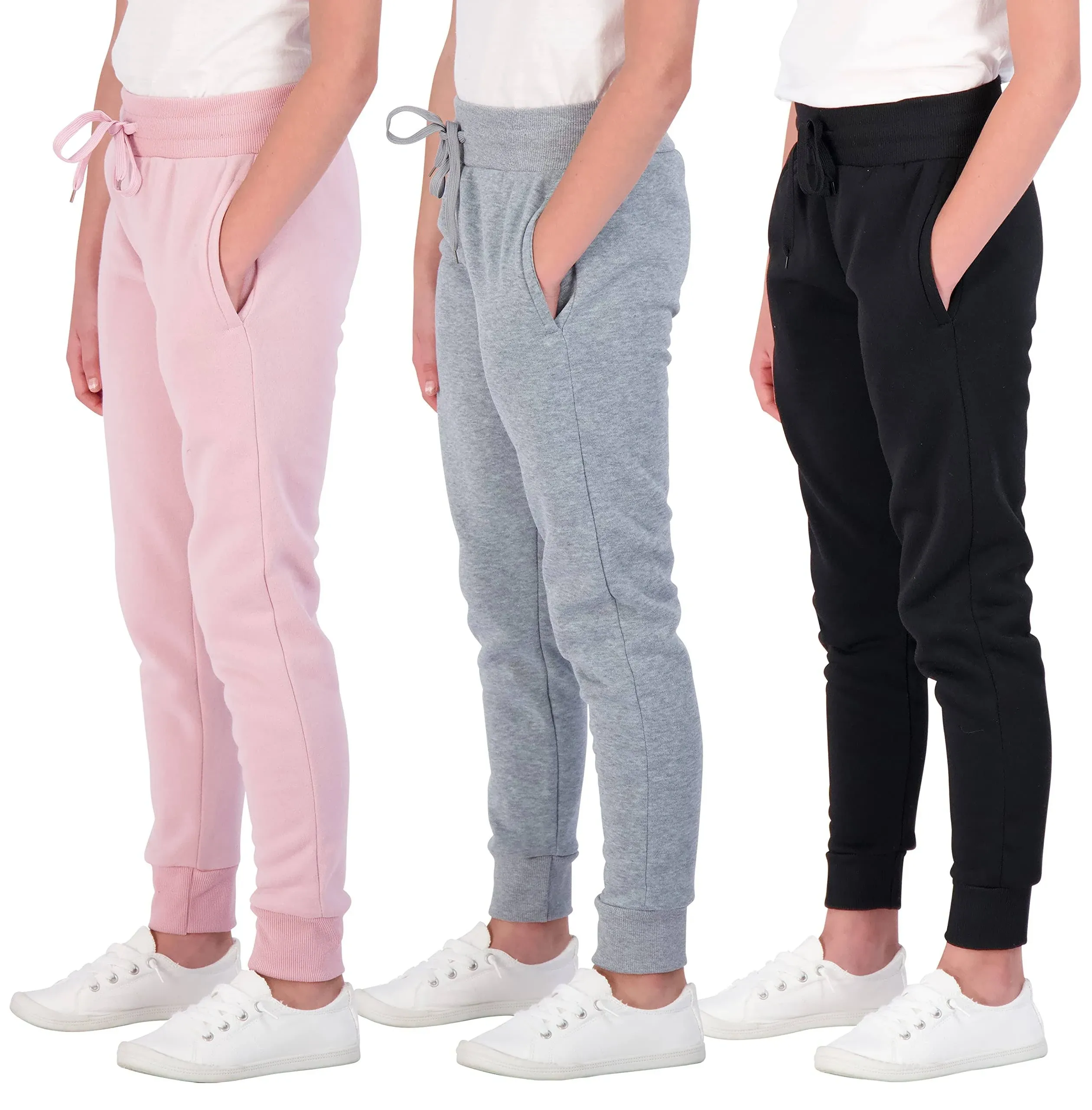 Real Essentials Girls' Fleece Joggers