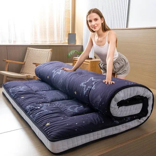 MAXYOYO Padded Japanese Futon Mattress,Printed Floor Mattress for Camping Couch ...