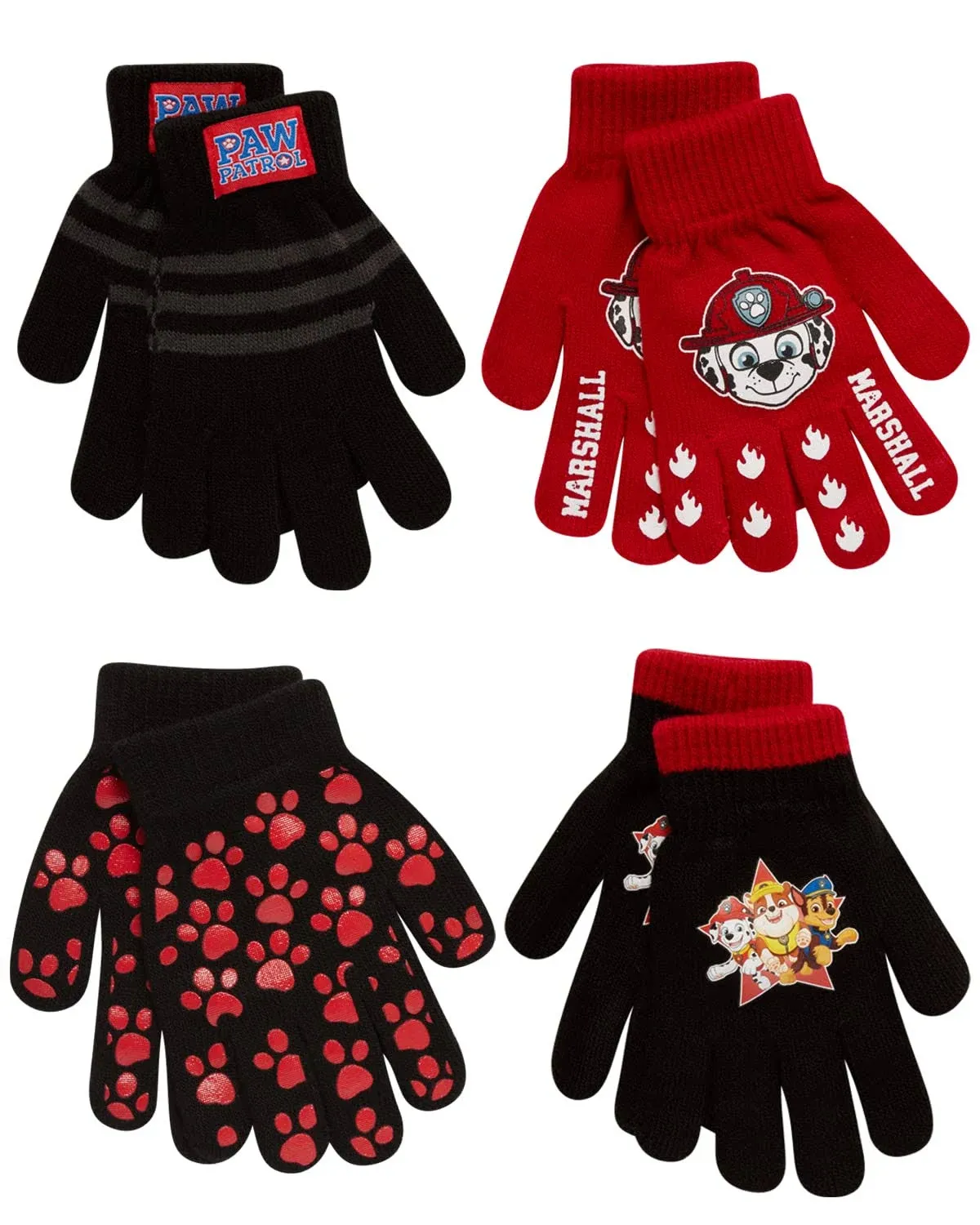 Nickelodeon Assorted Designs 4 Pair Gloves or Mittens Cold Weather Set, Little ...