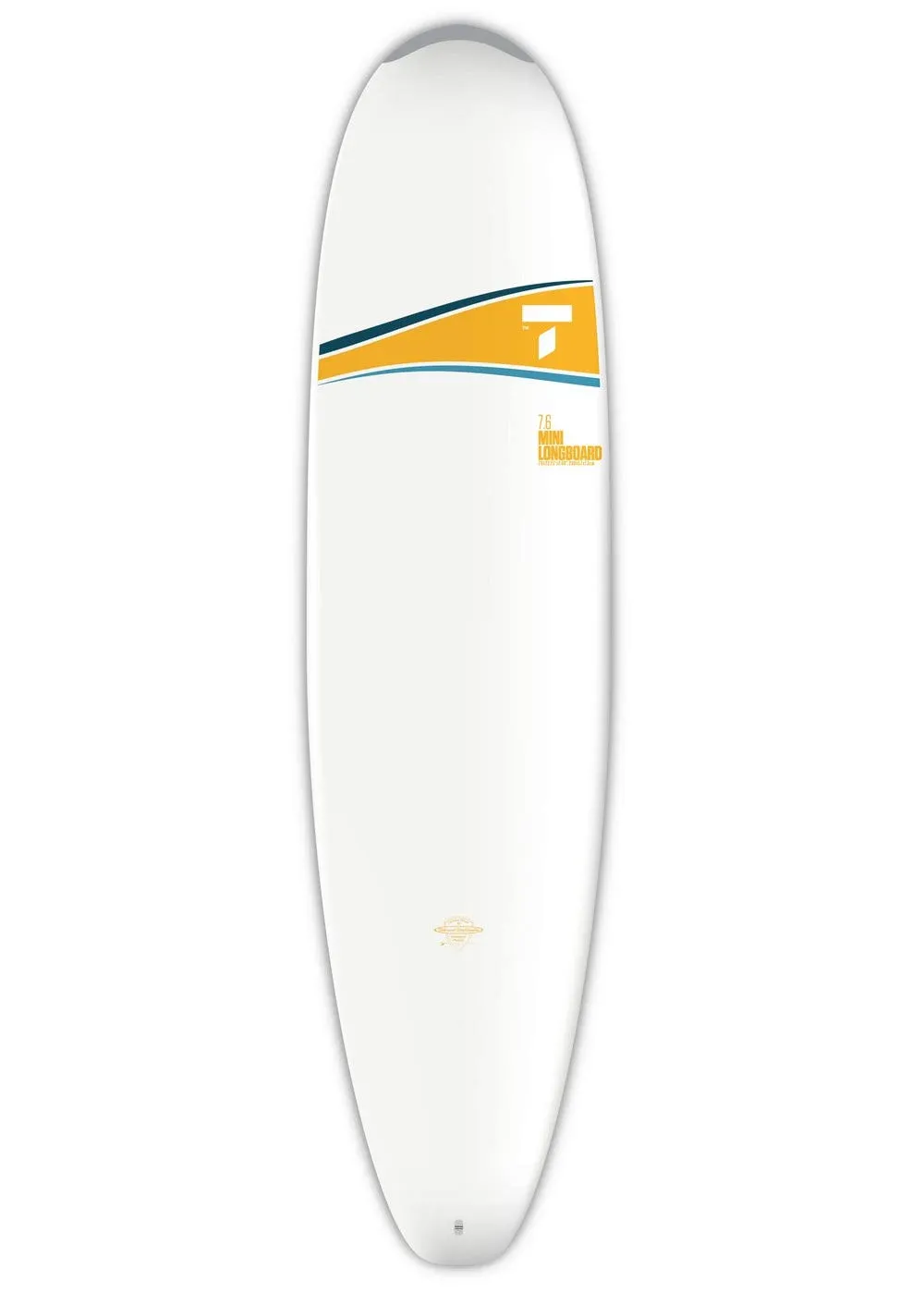 TAHE 7'6 Mini Longboard Dura-Tec Performance Surfboard, Yellow