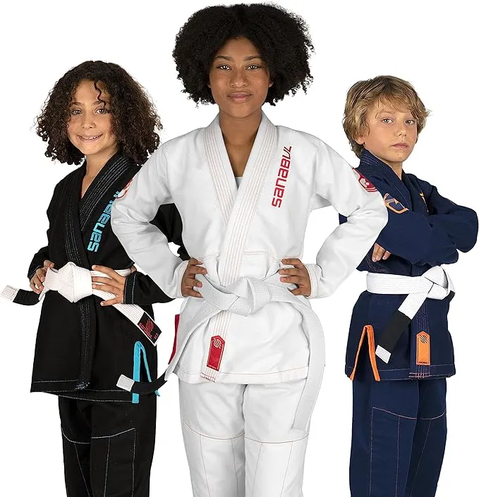 Future Legend Kids Jiu Jitsu Gi - White/Red - K0 by Sanabul