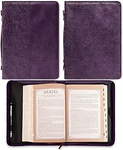 Bible Cover Faith Purple LuxLeather Large