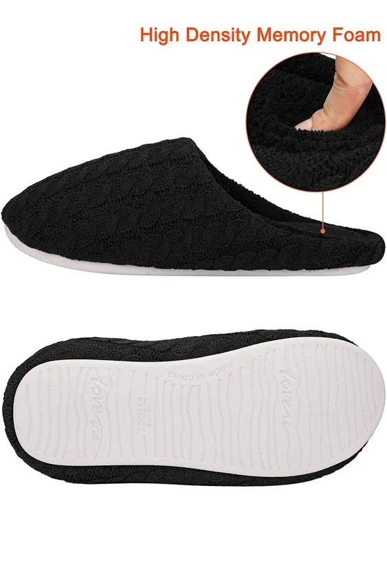 SAYFUT Men's Slippers Cozy Fuzzy Slide Slippers Warm House Shoes Memory Foam House Shoes Slippers with Indoor Outdoor Anti-Skid Rubber Sole Slip-Ons