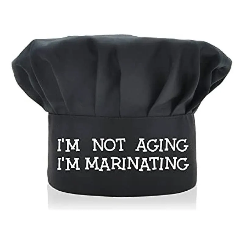 Funny Chef Hat I&#039;m Not Aging I&#039;m Marinating Adjustable Kitchen Cooking Hat For M