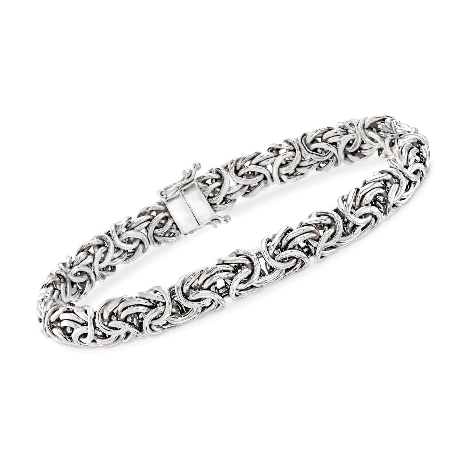 Sterling Silver Byzantine Bracelet with Magnetic Clasp