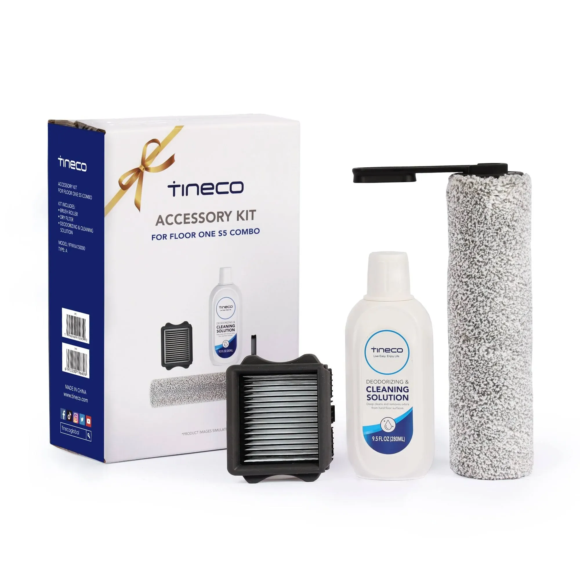 Tineco Floor ONE S5 and Floor ONE S5 PRO 2 Replacement HEPA Assembly & Brush Roller & 280ml Solution Set (S5 & S5 PRO 2 only)