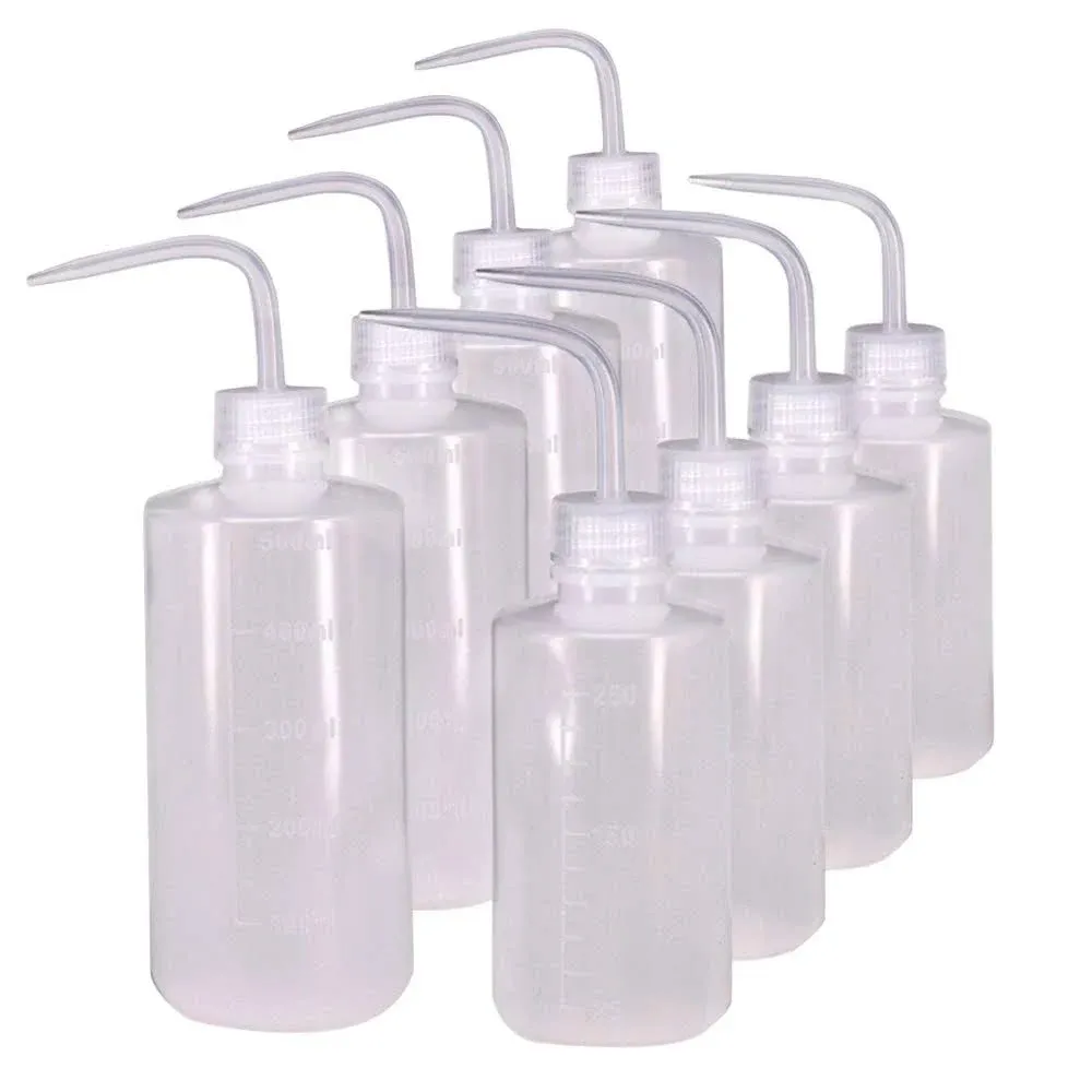 Belinlen 250ml+500ml Plastic Safety Wash Bottle Plastic Squeeze Bottle Narrow ...