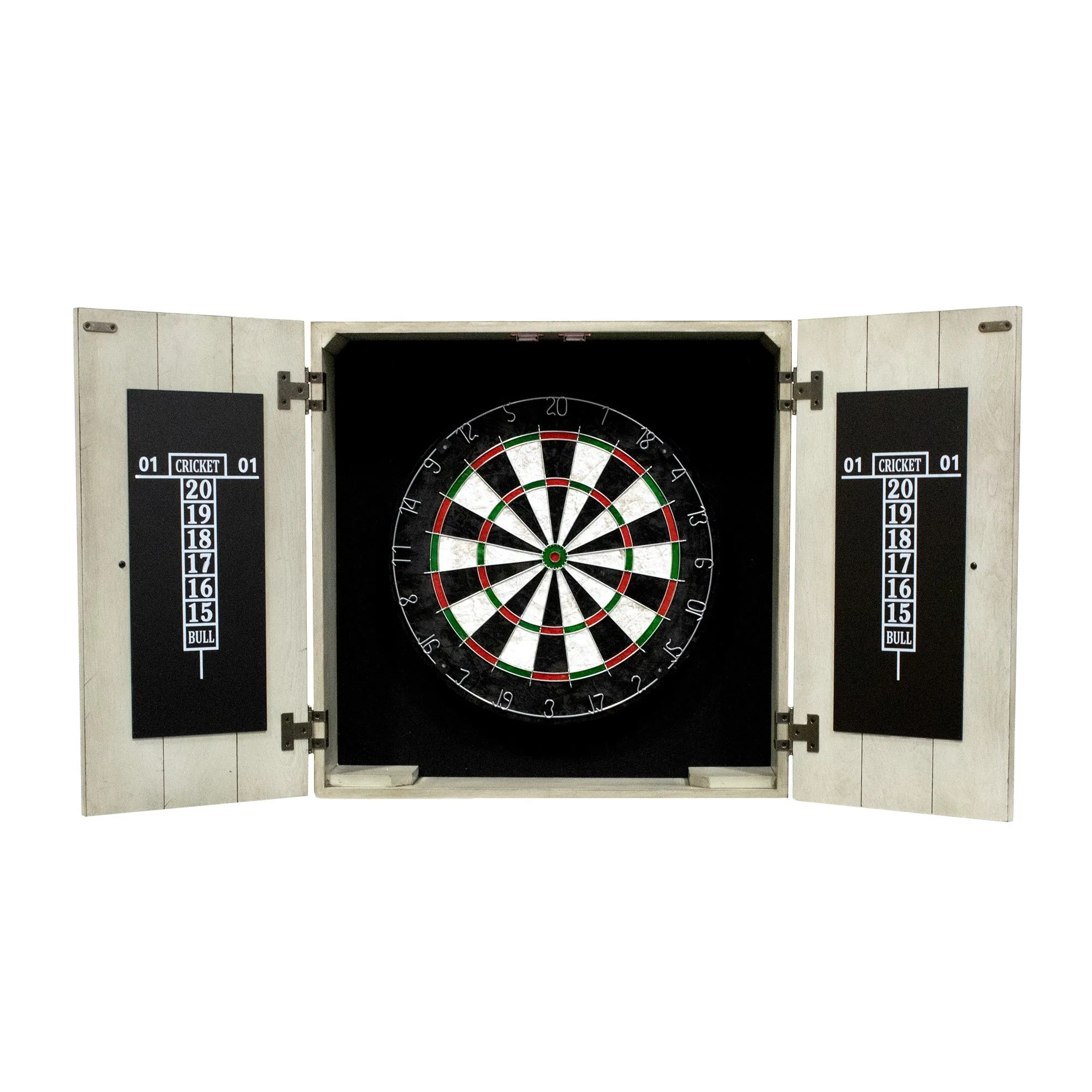 Hathaway Drifter Bristle Dartboard Cabinet Set - Rustic Gray