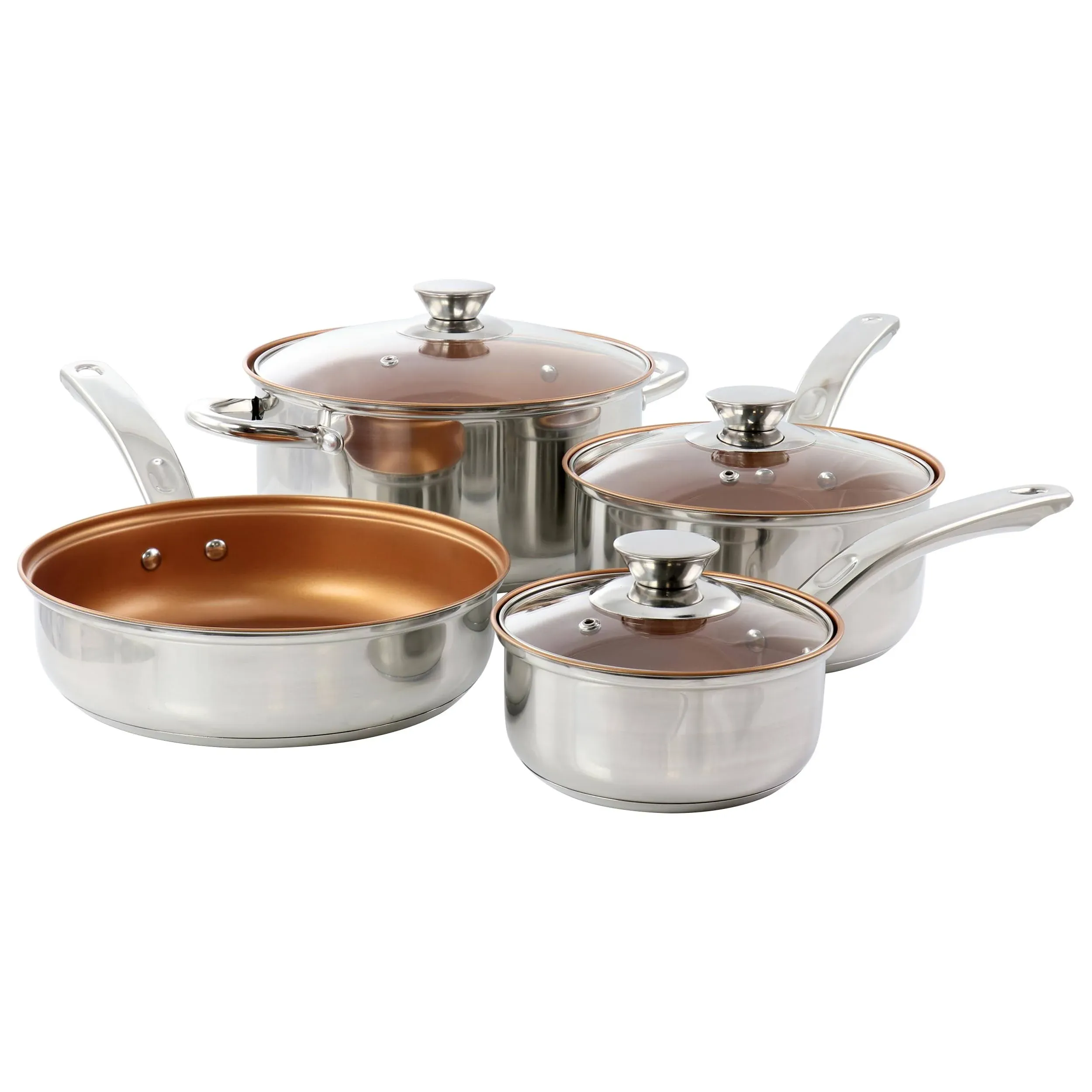 Gibson Anston 7pc. Non Stick Stainless Steel Cookware