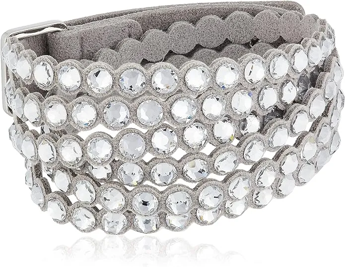 SWAROVSKI Women's Leather Look Crystal Power Bracelet Collection