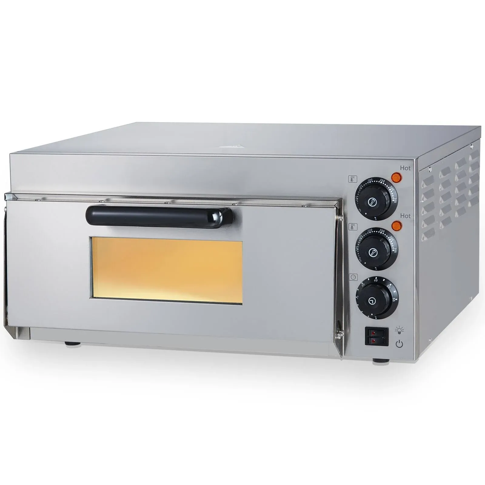 VEVOR Electric Countertop Pizza Oven 16-inch 1700W with Adjustable Temp and Time