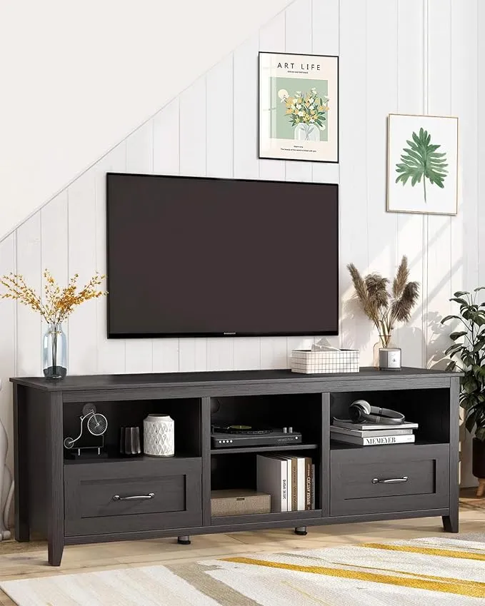 TV Stand for 80 Inch TV, Black TV Stands For Living Room 70 75 75+ 80 Inch Entertainment Center Black, 70 Inch TV Console For 75 Inch TV, 70 75 80 Inch TV Stand 80 Inch TV Table Stand By Me TV