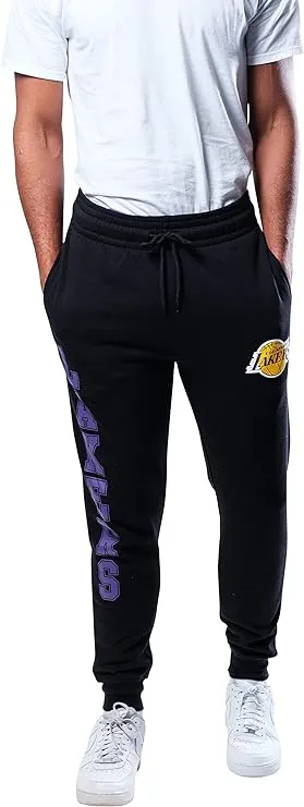 Ultra Game NBA Los Angeles Lakers Mens Basic Soft Terry Jogger Pants Team Color ...