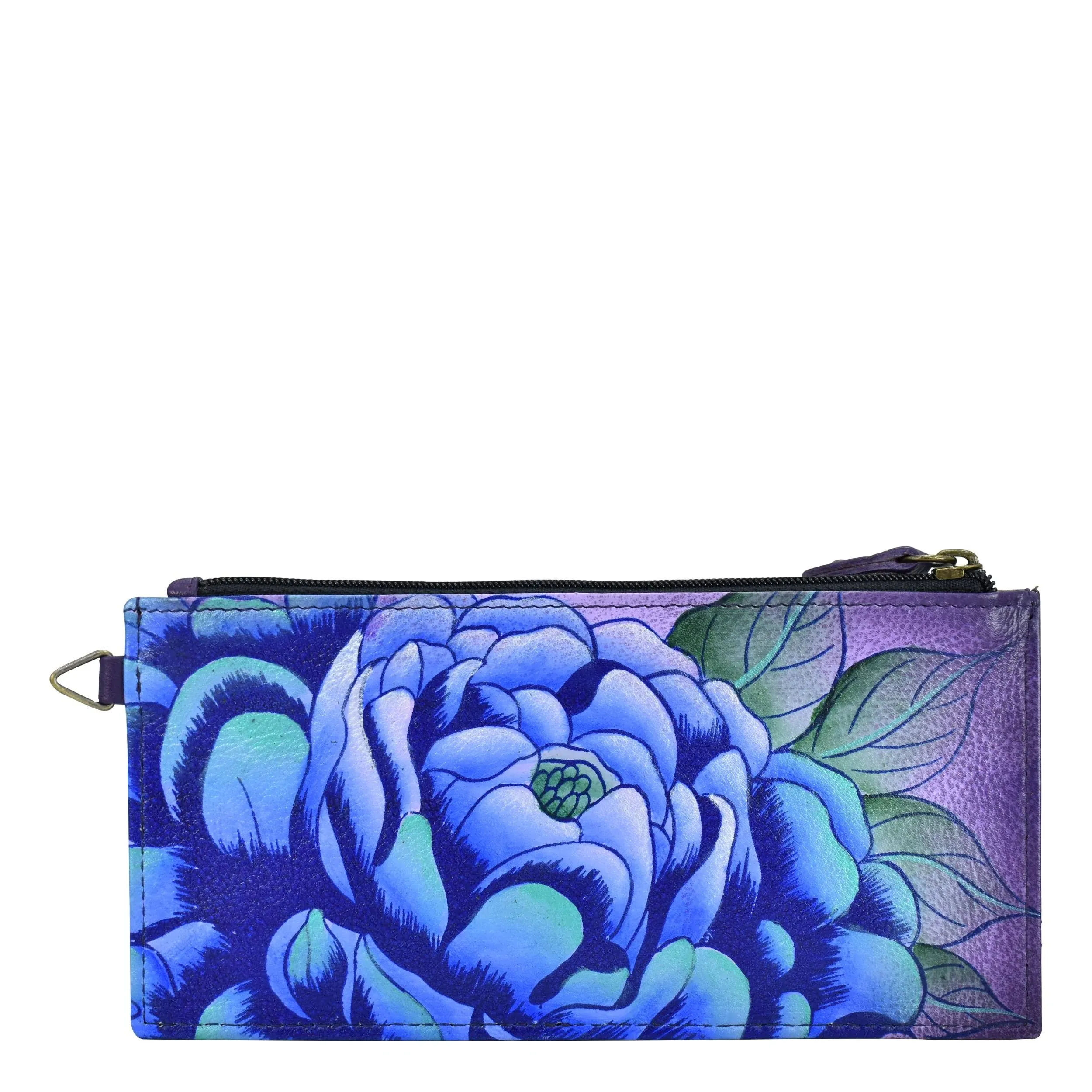 Anna by Anuschka Women&#039;s Hand Painted Genuine Leather Precious Peony Eggplant 