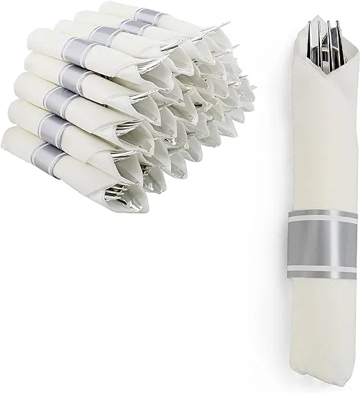 Spec101 Pre-Rolled Plastic Cutlery Bulk Pack - 60 Count Silverware Disposable ...