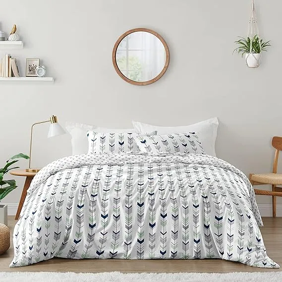 Sweet Jojo Designs Grey and Mint Mod Arrow Collection Full/Queen 3-Piece Bedding Set