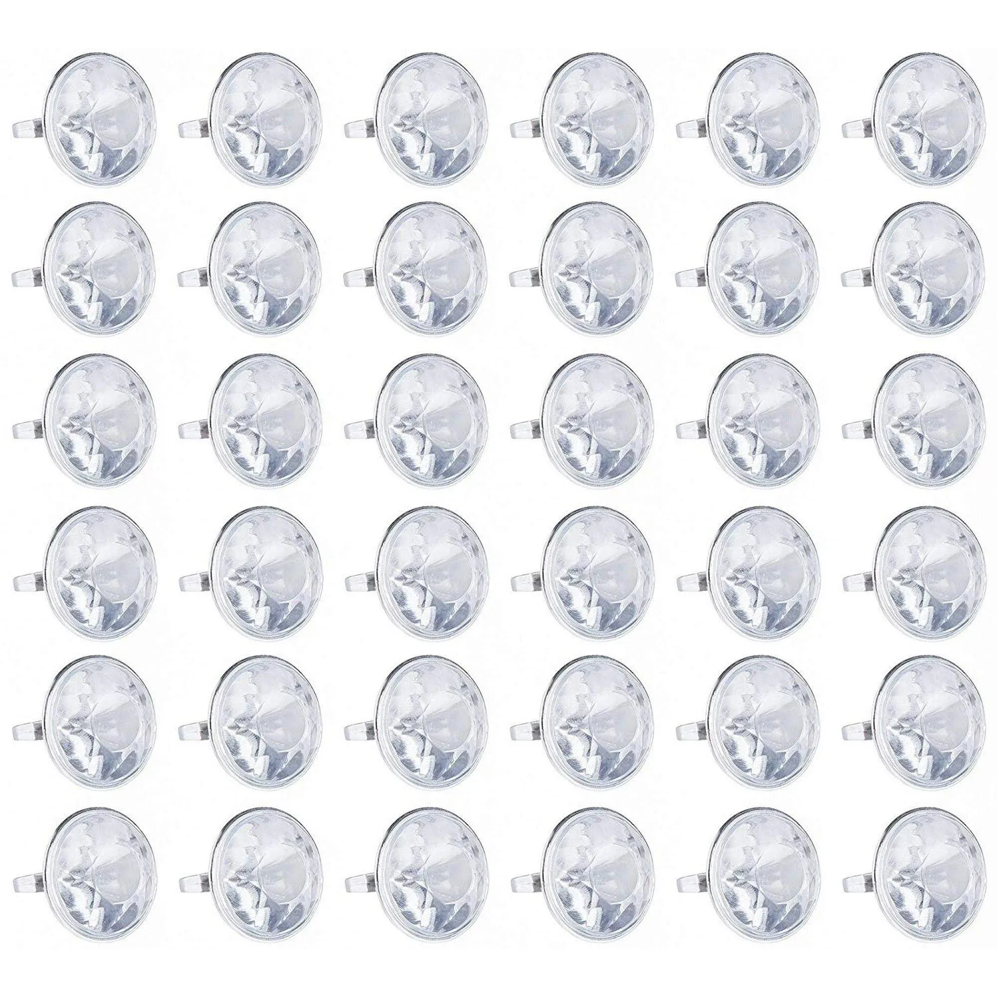 Blue Panda 36-Pack Bulk Jumbo Fake Diamond Rings for Kids Party Favors Wedding ...