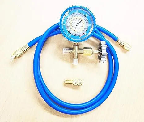 R134a R404a R22 R410a Single Manifold Gauge Hose Air Condition Charging Testing