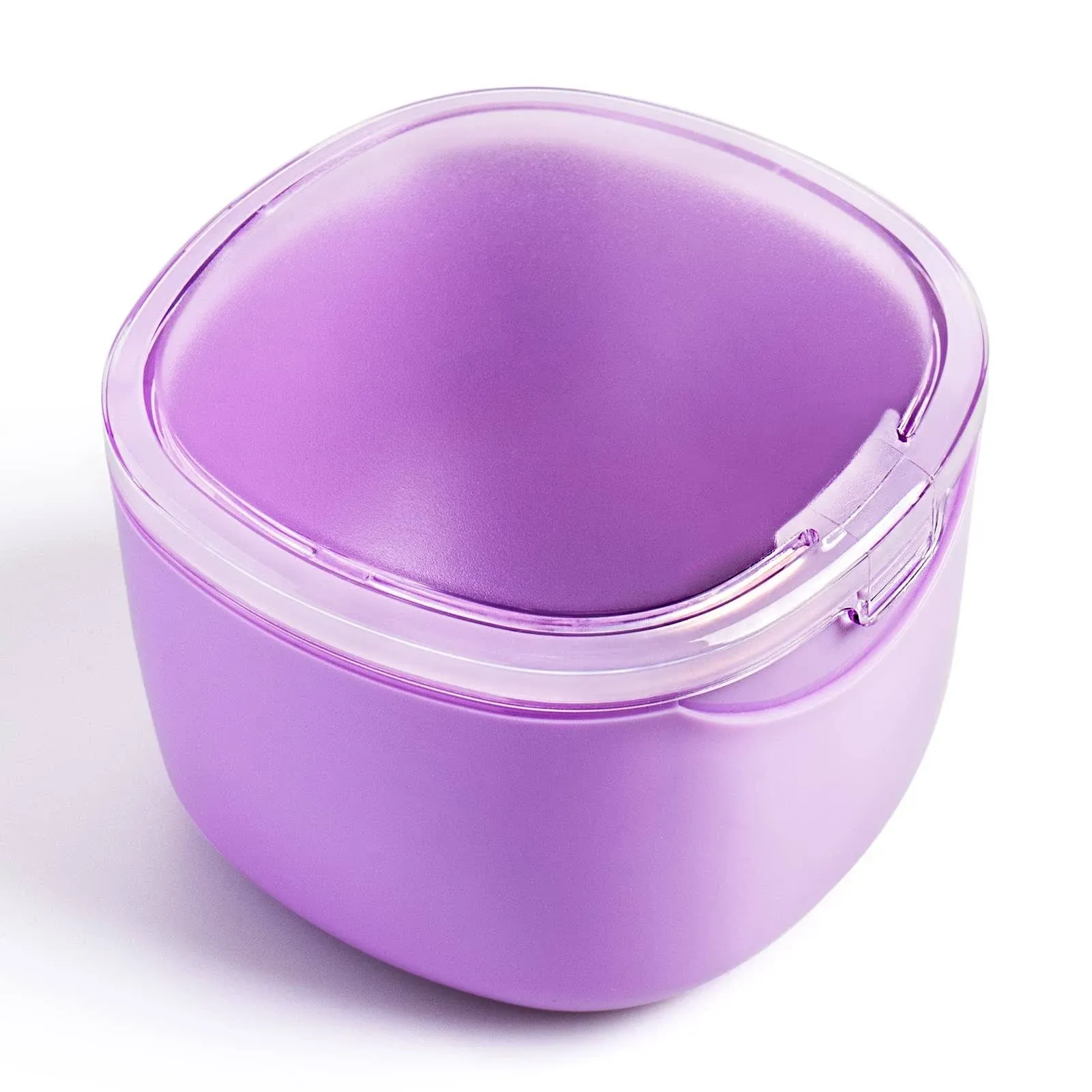 2022 Upgraded Denture Bath Box Cup, No-Leak Denture case, Retainer Cleaning Box, Complete Clean Care for Dentures, Clear Braces, Mouth Guard, Night Guard & Retainers (purple)