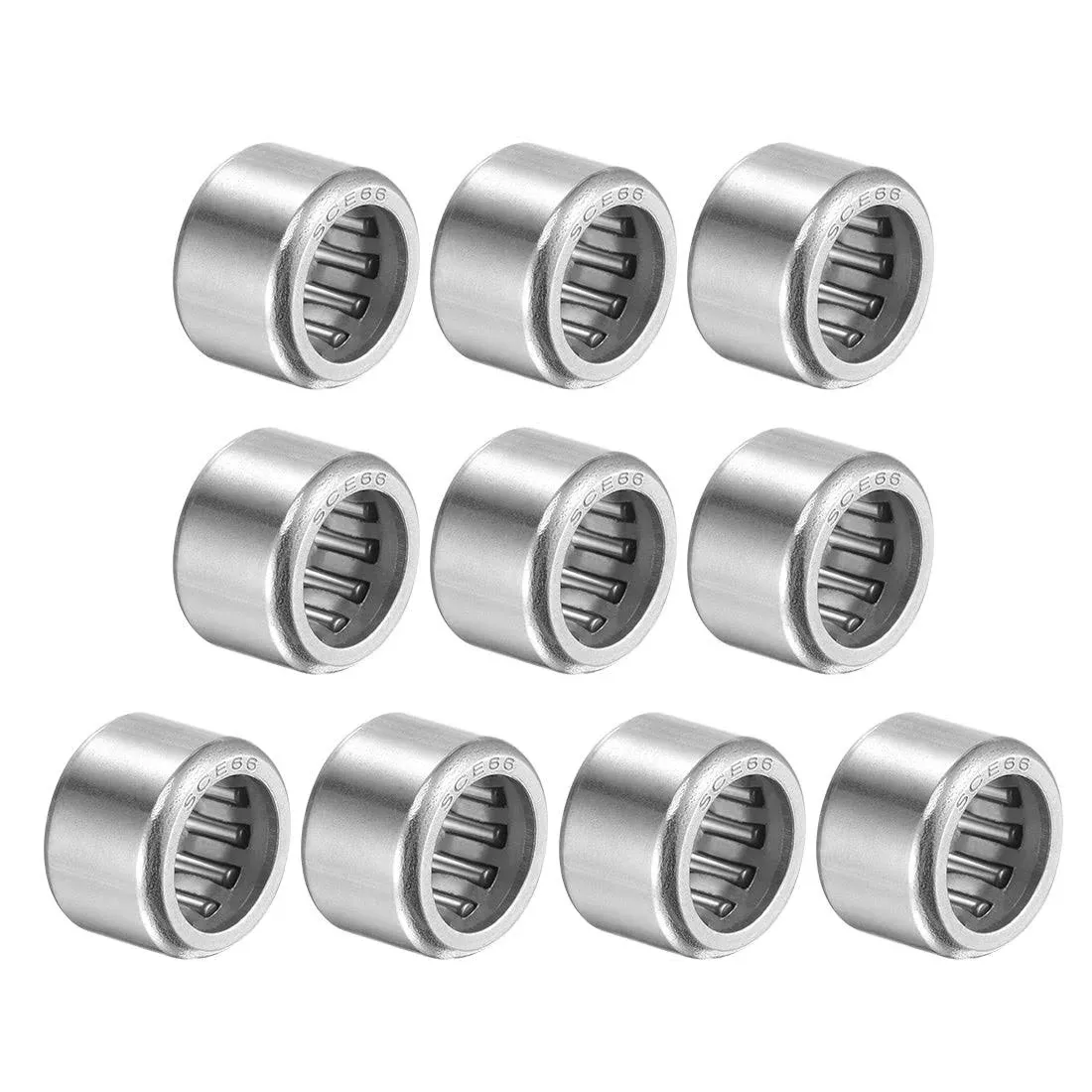 uxcell SCE66 Needle Roller Bearings 3/8-inch Bore 9/16-inch OD 3/8-inch Width Chrome Steel Open End 10pcs