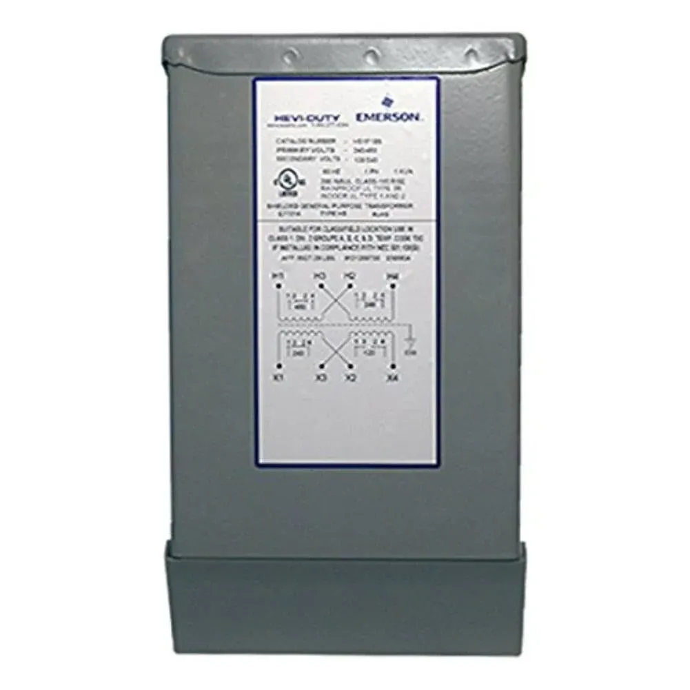 HS1F1BS Non-Ventilated Automation Transformer, 1 Phase, Encapsulated, 1 kVA, 240/480V - 120/240V, 4.17/2.08 Amp, 60 Hz, 10" Height, 6" Width, 5" Length, Rolled Steel