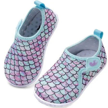 L-RUN Baby Boys Girls Barefoot Swim Pool Water Shoes Beach Walking Sandals Athletic Sneakers Fishscale 18-24 Months