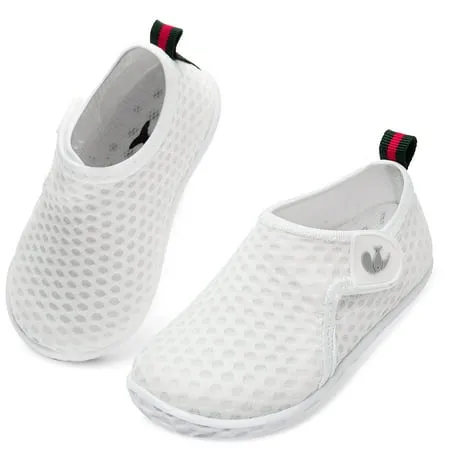 L-RUN Baby Boys Girls Barefoot Swim Pool Water Shoes Beach Walking Sandals Athletic Sneakers White 2-2.5 Years