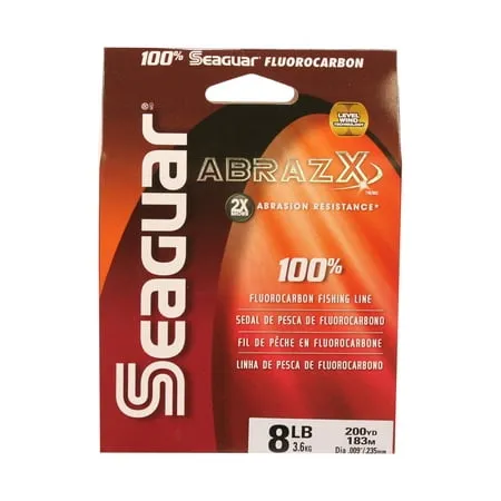 Seaguar AbrazX 100% Fluorocarbon Fishing Line 8lbs 200yds Break Strength/Length - 08AX200