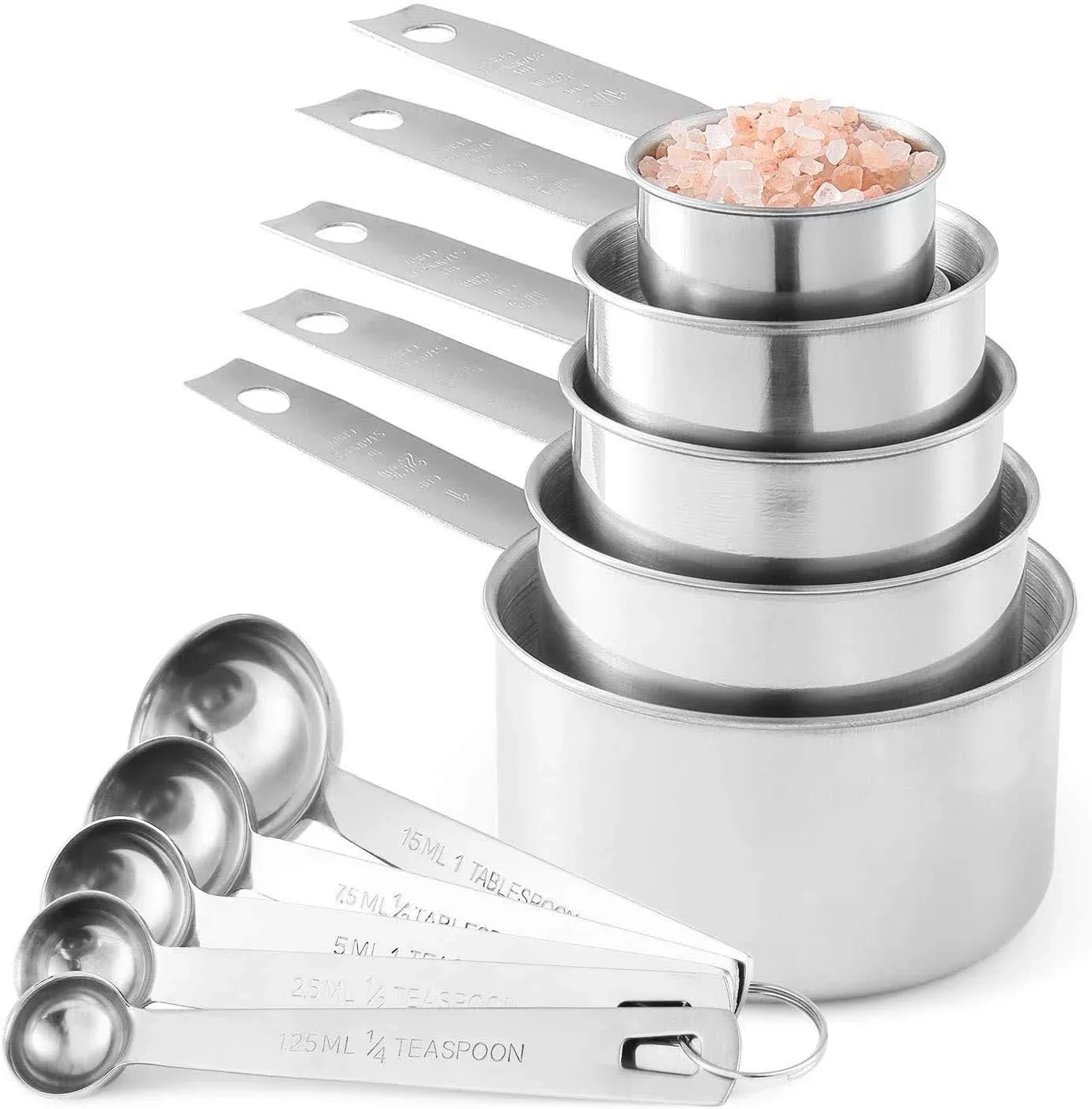 Stainless Steel Measuring Cups and Measuring Spoons 10-Piece Set