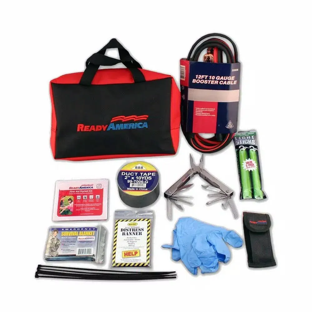 Ready America 70350 Roadside Essentials Kit Black 