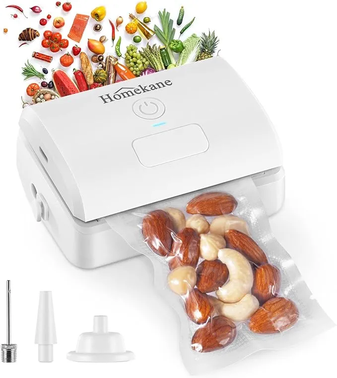 Mini Vacuum Sealer Machine HOMEKANE, Rechargeable Portable Food Vacuum Sealer with Cutter,Bag Sealer Quick Heat Vacuum Sealer Machine, Food Sealer for Snack Plastic Bags Food Storage