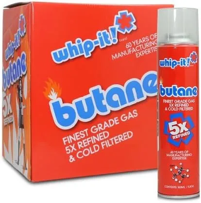 Whip-it! 12 cans (1 case) 300ml 5X Refined Butane Fuel
