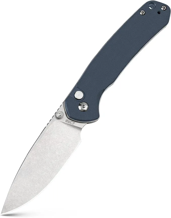 CJRB Folding Knife Pyrite (J1925) AR-RPM9 Blade and Stainless Steel Handle EDC Pocket Knife with Clip Blue